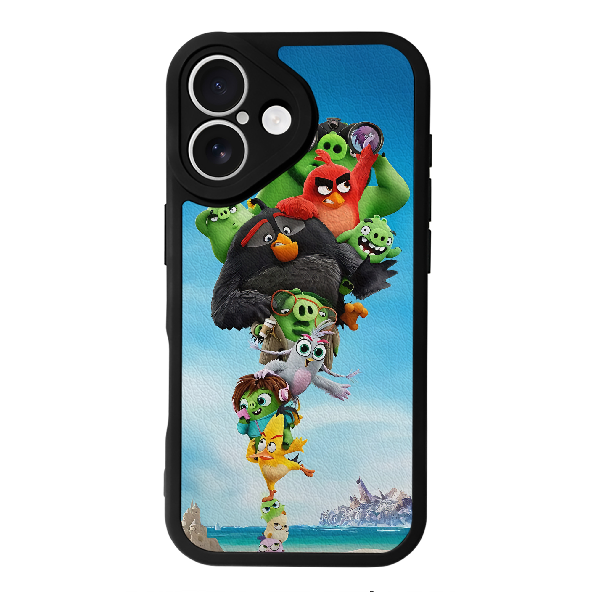（画像用） Angry Birds アングリーバード 【iPhone 16シリーズ対応】シリコンスマホケース（レザー調） 材質：シリコン